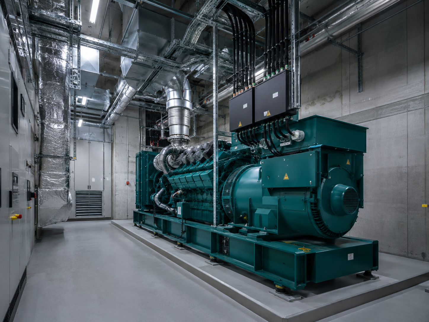 Dieselgenerator in einem Technikraum